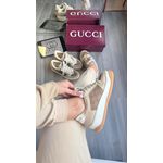 Tênis Feminino Gucci Screener em Plataforma Bege