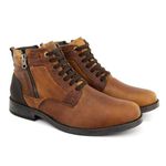 Bota Masculina Casual Urbana Boxer Couro Legítimo Mostarda 