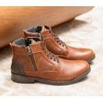 Bota Masculina Casual Urbana Boxer Couro Legítimo Mostarda 