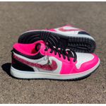 Tênis Nike Air Jordan 1 Low Rosa Glitter 