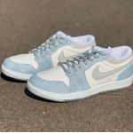 Tênis Nike Air Jordan 1 Low Cinza Azul Jeans Claro 