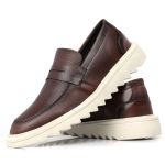 Sapato Masculino Oxford Liso Casual Moderno Social Tratorado Calce Fácil Marrom