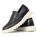 Sapato Masculino Oxford Liso Casual Moderno Social Tratorado Calce Fácil Preto