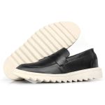 Sapato Masculino Oxford Liso Casual Moderno Social Tratorado Calce Fácil Preto