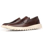 Sapato Masculino Oxford Liso Casual Moderno Social Tratorado Calce Fácil Marrom
