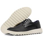 Sapato Masculino Oxford Amarração Cadarço Casual Moderno Social Tratorado Preto