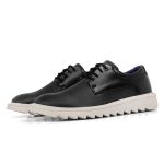 Sapato Masculino Oxford Amarração Cadarço Casual Moderno Social Tratorado Preto