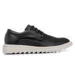 Sapato Masculino Oxford Amarração Cadarço Casual Moderno Social Tratorado Preto