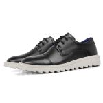 Sapato Masculino Oxford Amarração Cadarço Casual Moderno Social Tratorado Preto