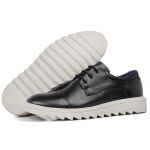 Sapato Masculino Oxford Amarração Cadarço Casual Moderno Social Tratorado Preto