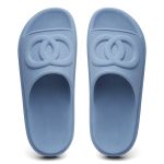Papete Feminino Slide Nuvem Confortável Leve Macia Azul Claro 