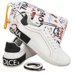 Tenis Dg G3 Branco Costura Vermelha