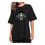 Camiseta Oversized Meninas Poderosas Docinho - Preta