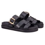 Sandalia Papete Feminino Birken com Fivela - Preta