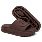 Papete Feminino Slide Nuvem Confortável Leve Macia Marrom