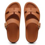Sandalia Nuvem Microexpandido Feminino com Fivela - Caramelo