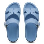 Sandalia Nuvem Microexpandido Feminino com Fivela - Azul