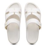 Sandalia Nuvem Microexpandido Feminino com Fivela - Off White