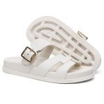 Sandalia Nuvem Microexpandido Feminino com Fivela - Off White