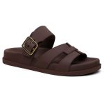 Sandalia Nuvem Microexpandido Feminino com Fivela - Marrom