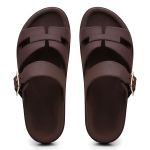 Sandalia Nuvem Microexpandido Feminino com Fivela - Marrom