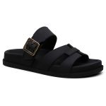 Sandalia Nuvem Microexpandido Feminino com Fivela - Preta 