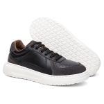 Sapatenis Firenze Couro Legitimo Solado Nuvem Ronco Ferraro - Preto e Branco