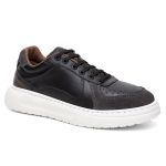 Sapatenis Firenze Couro Legitimo Solado Nuvem Ronco Ferraro - Preto e Branco