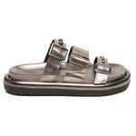 Sandalia Papete Flatform Feminina em Couro Mila Inox - Leveza e Modernidade