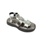 Sandália Flatform Couro Feminina Iris Inox