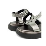 Sandália Flatform Couro Feminina Iris Inox