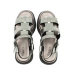 Sandália Flatform Couro Feminina Iris Inox