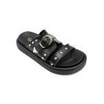 Sandalia Papete Flatform Feminina em Couro Emy Preto - Conforto e Estilo Casual