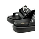 Sandalia Papete Flatform Feminina em Couro Emy Preto - Conforto e Estilo Casual
