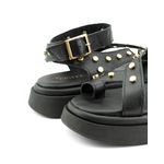 Sandália Flatform Couro Feminina Antonella Preto