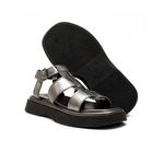 Sandália Flatform Couro Feminina Iris Inox