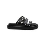 Sandalia Papete Flatform Feminina em Couro Emy Preto - Conforto e Estilo Casual