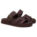 Sandalia Nuvem Microexpandido Feminino com Fivela - Marrom