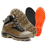 Bota Shelga Saara Cano Médio Couro Legítimo Biqueira Termoplástica Nobuck Creme 