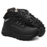 Bota Shelga Tracker Couro Legitimo Refletivos Laterais - Preto