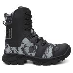 Bota Shelga Commander Couro Legítimo e Lona Reforçada - Cinza Camuflada