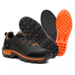 Tênis Desert Shelga Cano Baixo Biqueira PVC Preto com Laranja