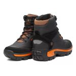 Bota Shelga Patagônia Cano Médio Biqueira PVC Preto com Laranja