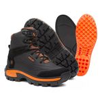 Bota Shelga Patagônia Cano Médio Biqueira PVC Preto com Laranja