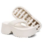 Tamanco Plataforma Feminina Chinelo Flatform Conforto – Off White