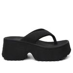 Tamanco Plataforma Feminina Chinelo Flatform Conforto – Preto