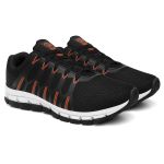Tênis Esportivo Ultra Flexível Feminino e Masculino Leve Moderno Versátil - Preto Laranja