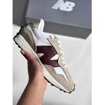 Tênis Casual Feminino New Balance 327 V1 - Off com Marsala 