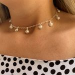 Gargantilha Choker com Pérolas em Prata 925