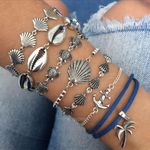 Pulseira Bolinhas com Concha em Prata 925